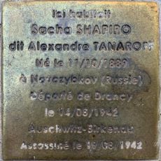 Stoleperstein à la mémoire de Sacha Shapiro