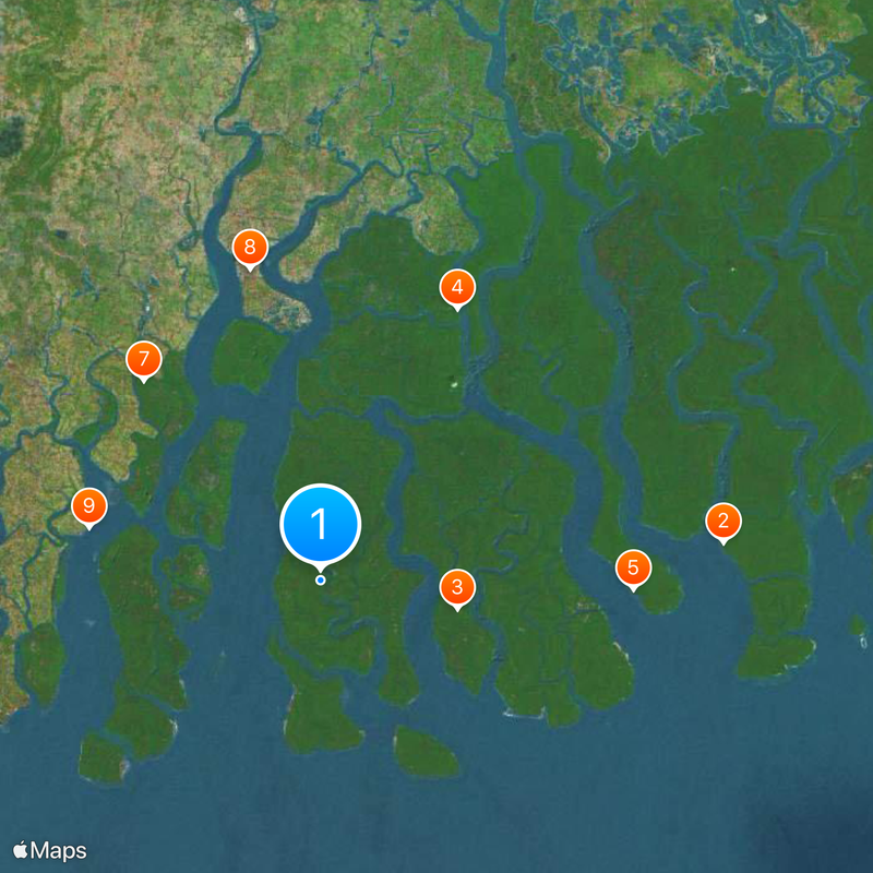 Parque nacional de Sundarbans Mapa