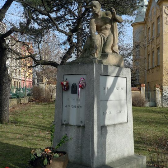 World War I memorial near the school in Strašnice