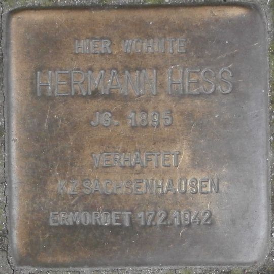 Stolperstein en memoria de Hermann Hess