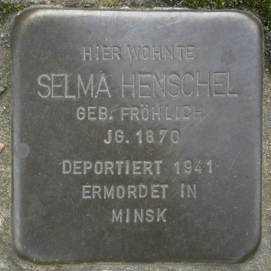 Stolperstein dedicated to Selma Henschel