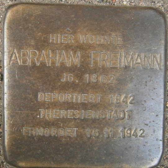 Stolperstein dedicated to Abraham Freimann