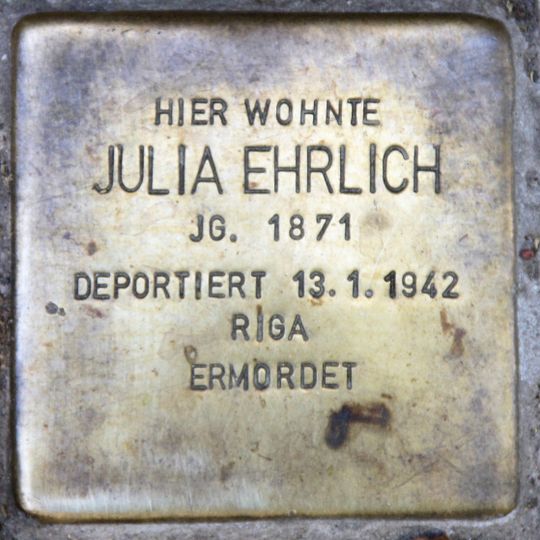 Stolperstein dedicated to Julia Ehrlich