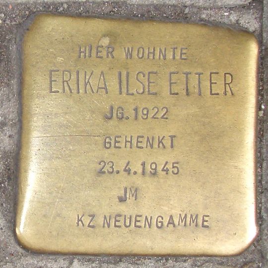 Stolperstein dedicated to Erika Ilse Etter
