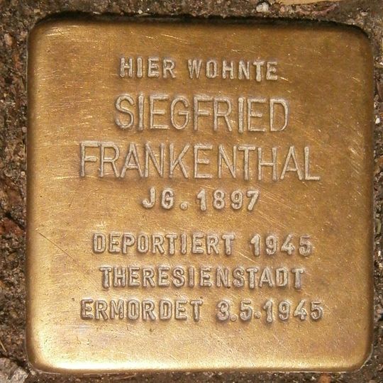 Stolperstein en memoria de Siegfried Frankenthal