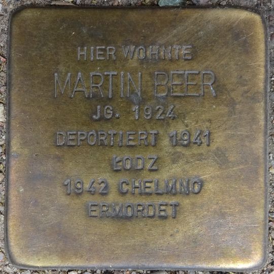 Stolperstein en memoria de Martin Beer
