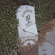Milestone, London Road, by No. 476, W of TA Centre