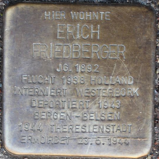 Stolperstein für Erich Friedberger