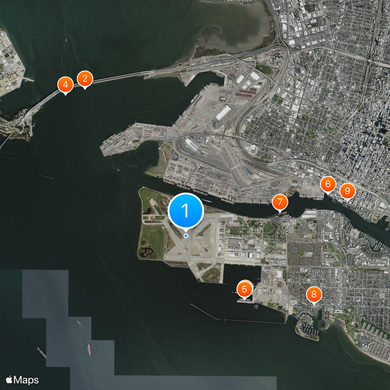 Estação aeronaval de Alameda Mapa