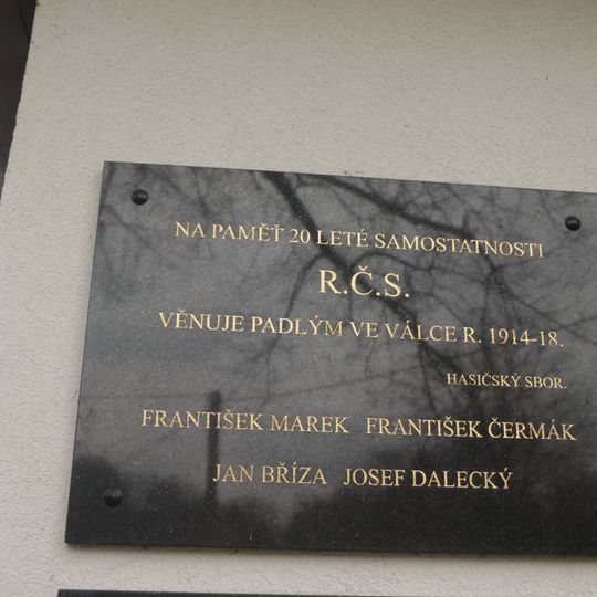 Pamětní deska padlým ve válce r. 1914-18