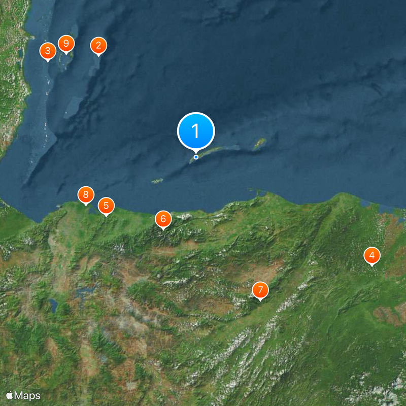 Departamento de Islas de la Bahía Mapa