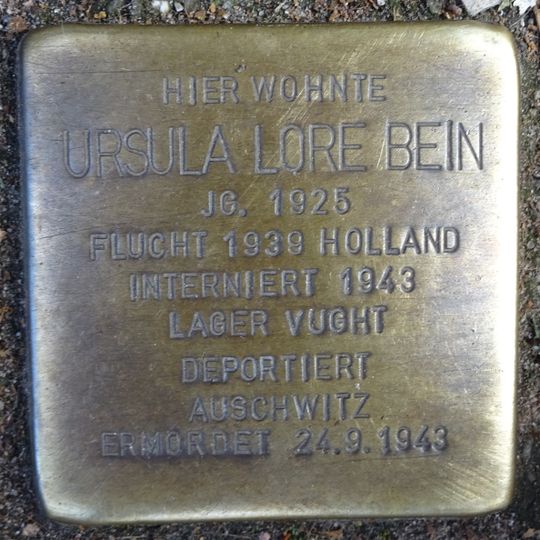 Stolperstein dedicated to Ursula Lore Bein