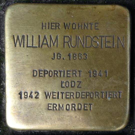 Stolperstein en memoria de William Rundstein