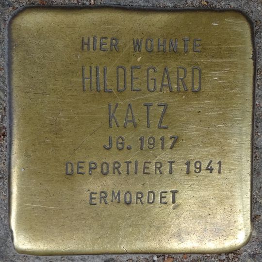 Stolperstein dedicated to Hildegard Katz