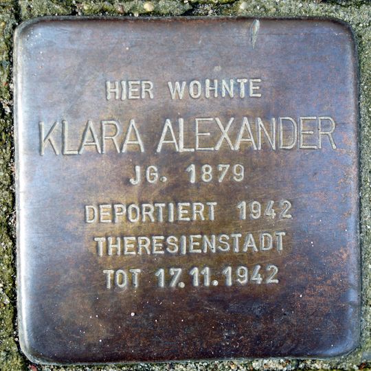 Stolperstein à la mémoire de Klara Alexander