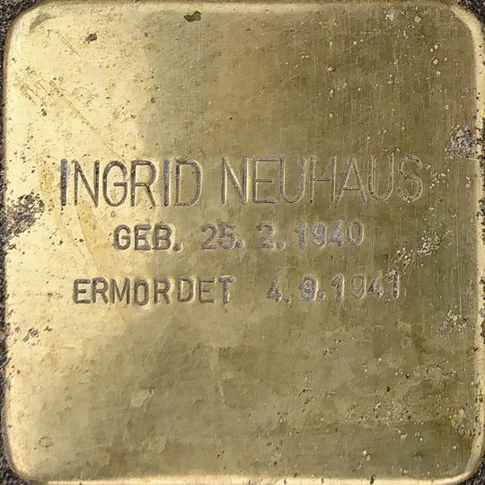 Stolperstein à la mémoire d’Ingrid Neuhaus