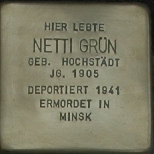 Stolperstein en memoria de Netti Grün