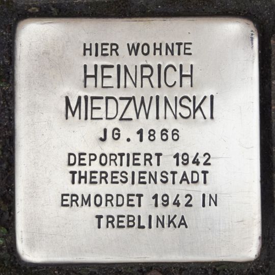 Stolperstein à la mémoire de Heinrich Miedzwinski