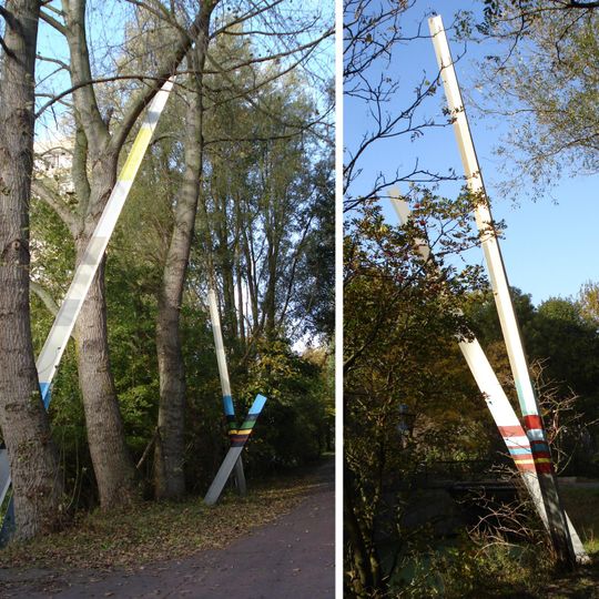 Objectengroep van negentien palen