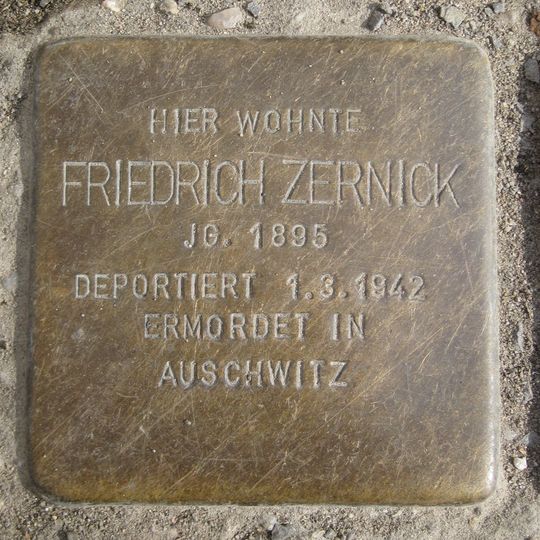 Stolperstein à la mémoire de Friedrich Zernick