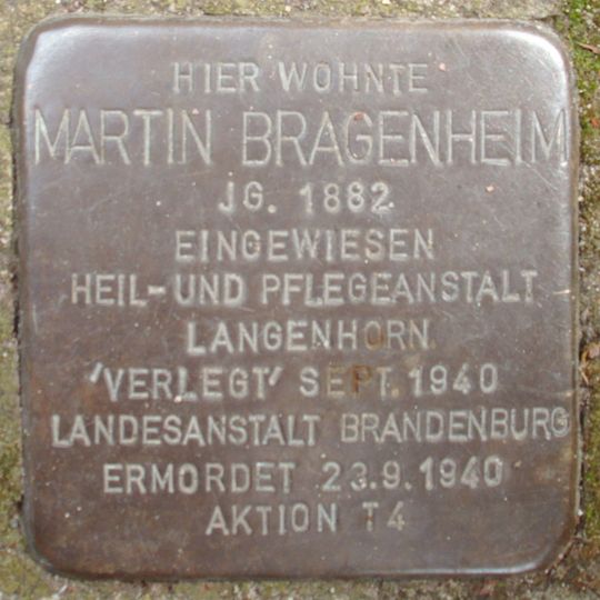 Stolperstein dedicated to Martin Bragenheim