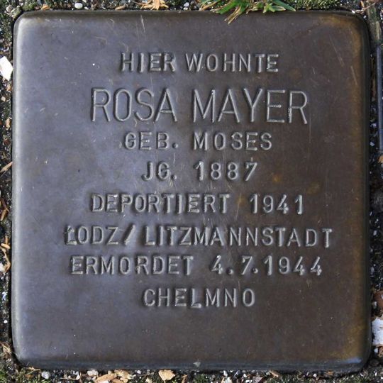 Stolperstein en memoria de Rosa Mayer