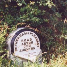 Milestone, between Rotherham and Aughton, opp. and above entrance to Ulley reservoir