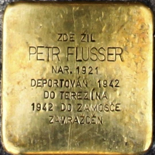 Stolperstein dedicated to Petr Flusser
