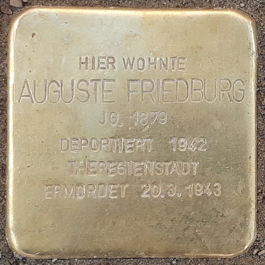 Stolperstein en memoria de Auguste Friedburg