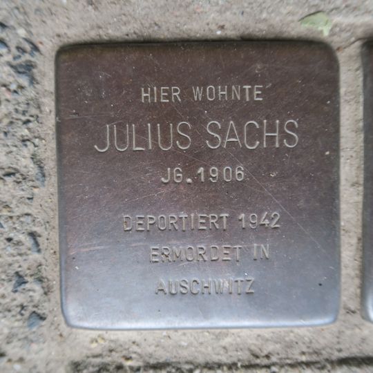 Stolperstein em memória de Julius Sachs