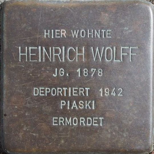 Stolperstein à la mémoire de Heinrich Wolff