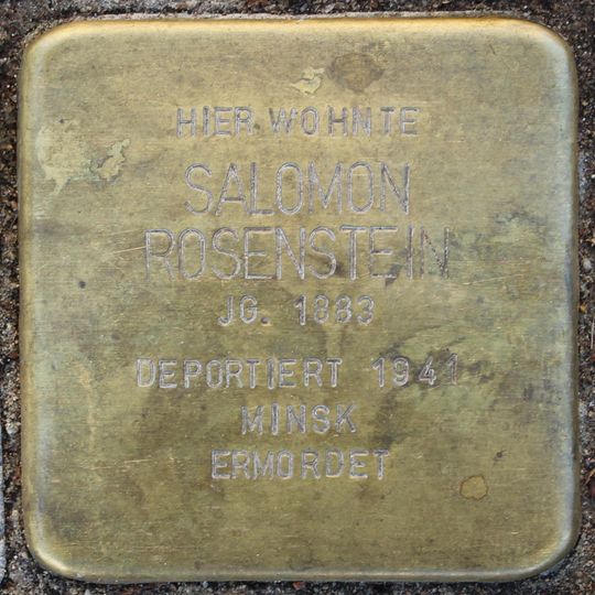 Stolperstein dedicated to Salomon Rosenstein