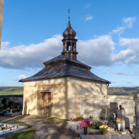 Kostnice u kostela Panny Marie v Homoli