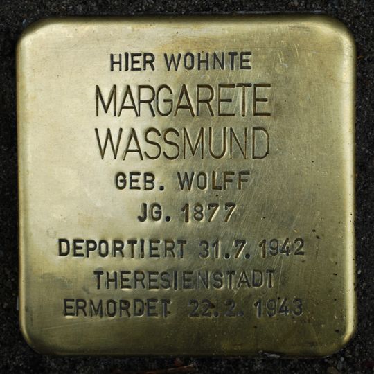 Stolperstein en memoria de Margarete Wassmund