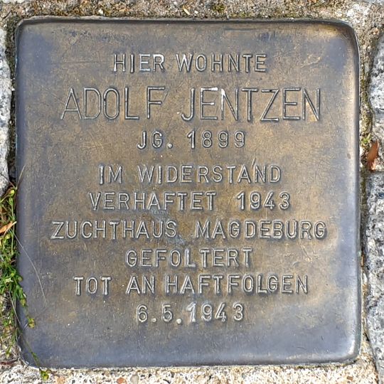 Stolperstein en memoria de Adolf Jentzen