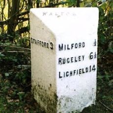 Milepost, E of Watton-on-the-hill
