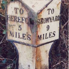 Mile Post About 25 Yards North-East Of Lodge To Former Thinghill Grange Estate