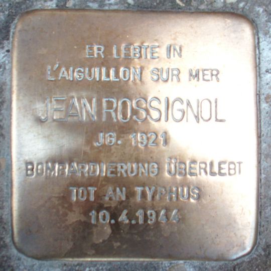 Stolperstein en memoria de Jean Rossignol