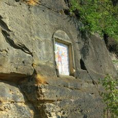 Skalní obrázek svatého Kryštofa v Liberecké ulici v Novém Boru