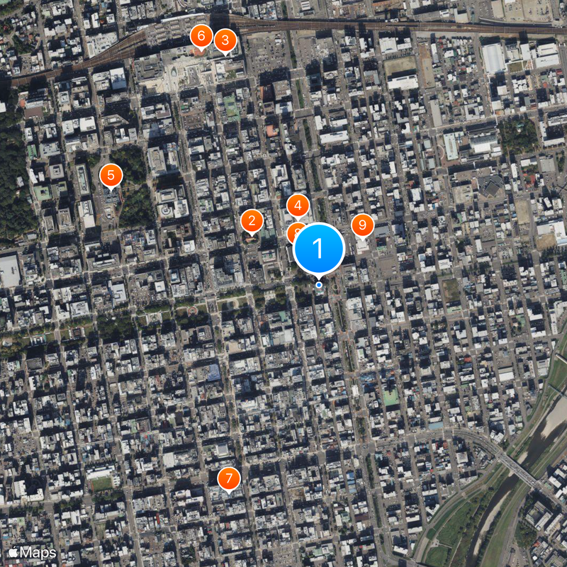 Sapporo TV Tower Kaart