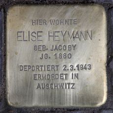 Stolperstein dedicated to Elise Heymann