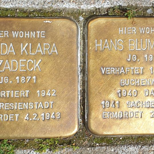 Stolperstein dedicated to Hans Blumenthal