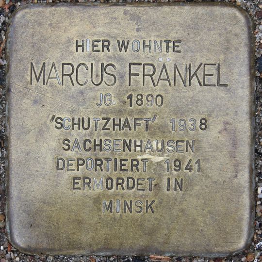 Stolperstein dedicated to Marcus Fränkel