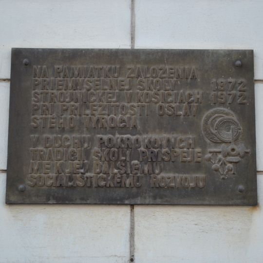 SPŠ strojárska, tabuľa pamätná