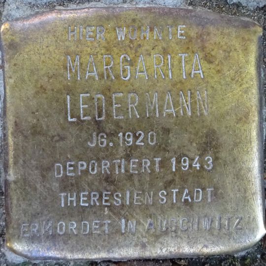 Stolperstein en memoria de Margarita Ledermann