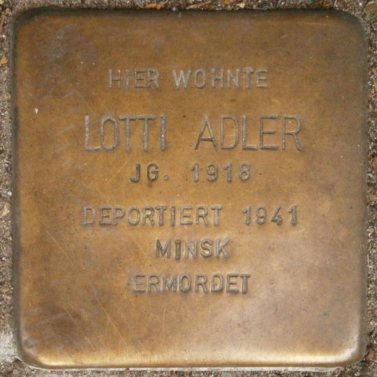 Stolperstein dedicated to Lotti Adler