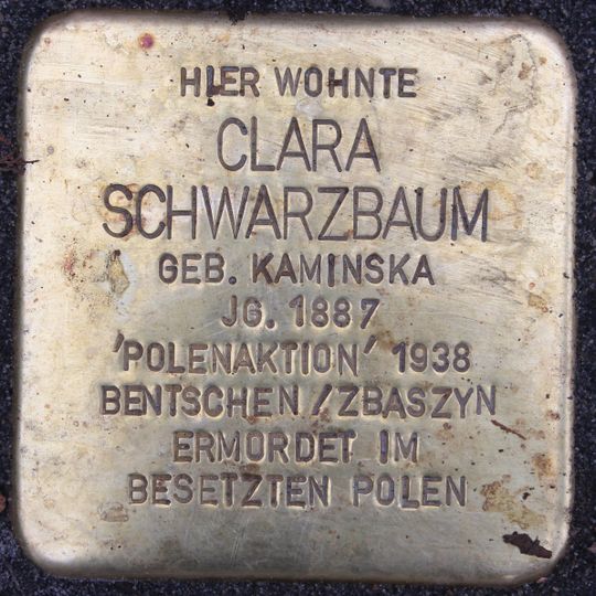 Stolperstein en memoria de Clara Schwarzbaum