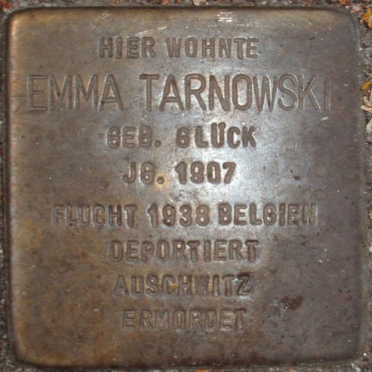 Stolperstein dedicated to Emma Tarnowski