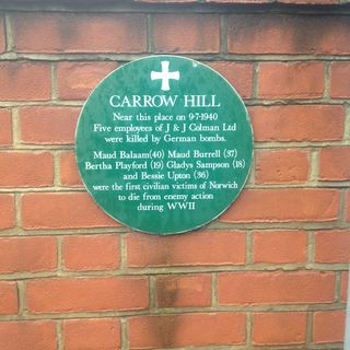 Carrow Hill WWII Memorial Plaque, Norwich