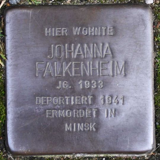 Stolperstein dedicated to Johanna Falkenheim
